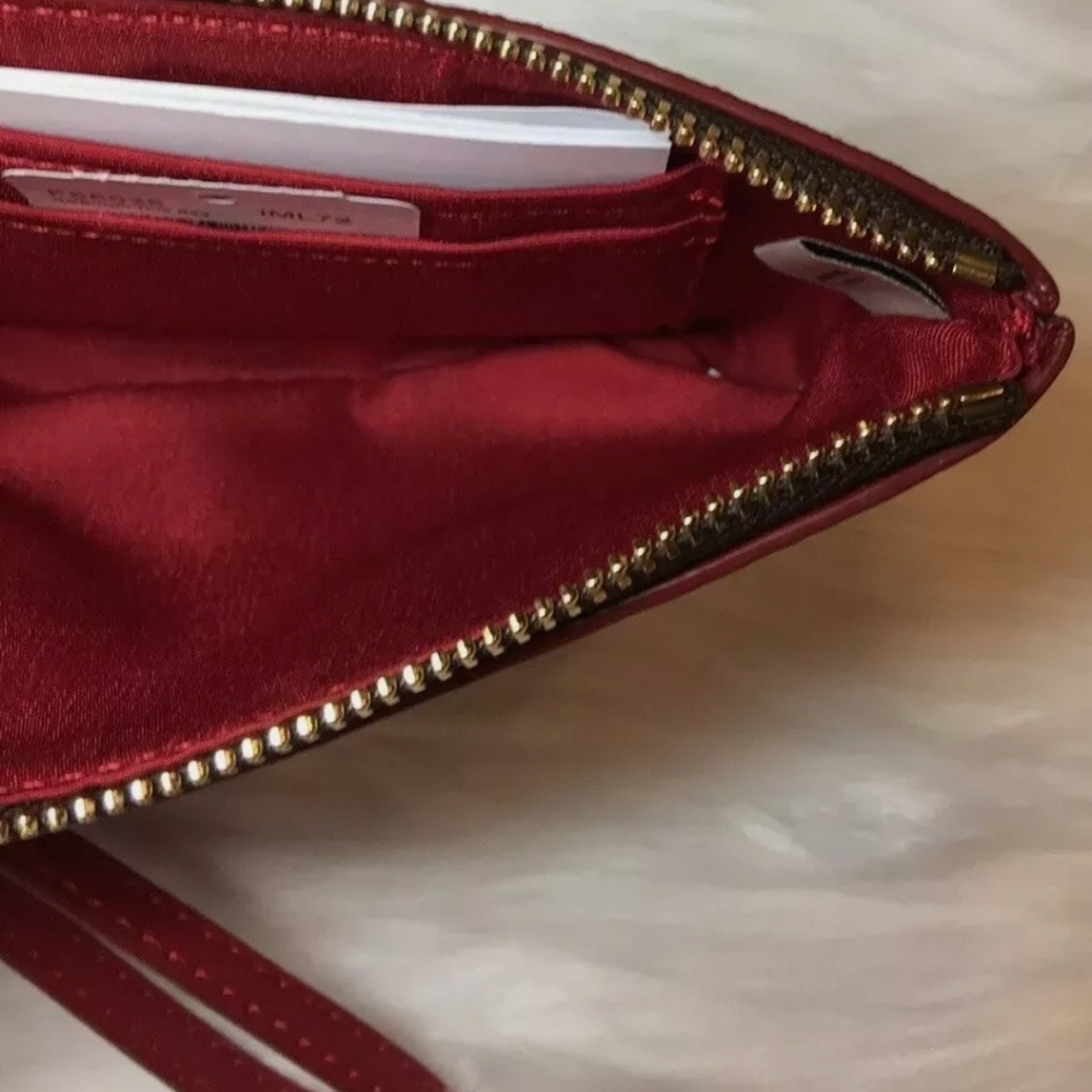 NWT COACH Wristlet Coated Canvas Crossgrain Leather. - Picture 5 of 5